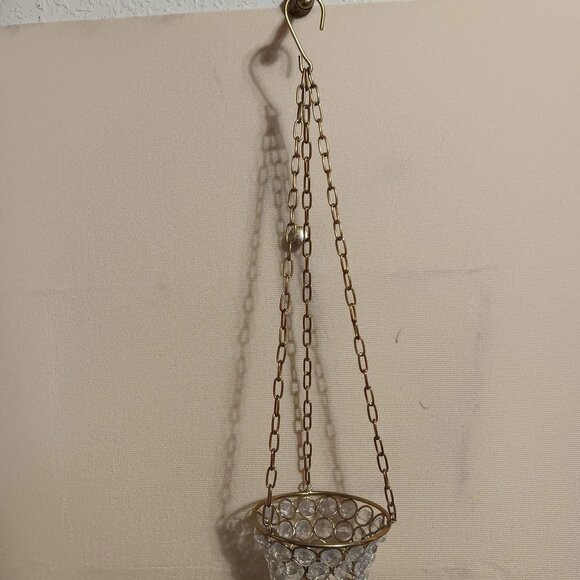 Embellished Crystal Glass Hanging Votive Holder - Picture 5 of 5